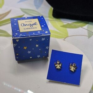 Avon Vintage Angel Earrings, Pierced, 1985 NOS